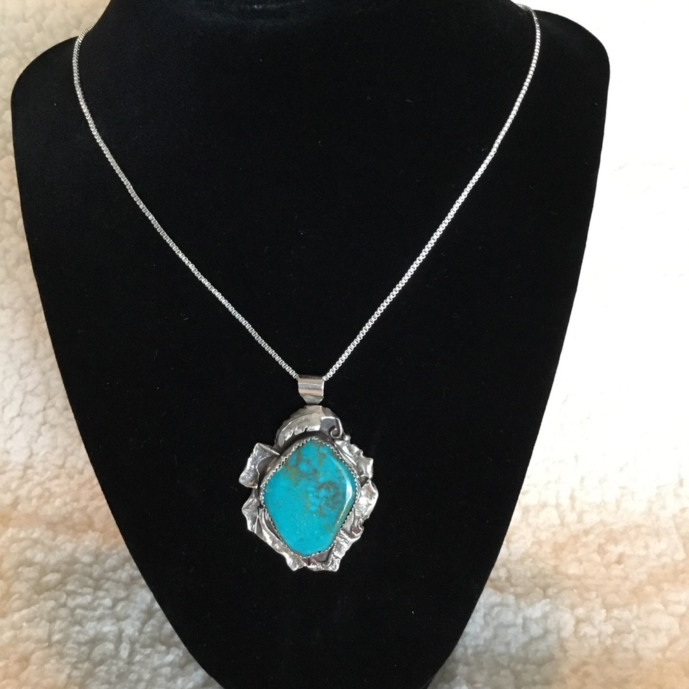Sterling Silver Artisan Crafted Turquoise Necklace